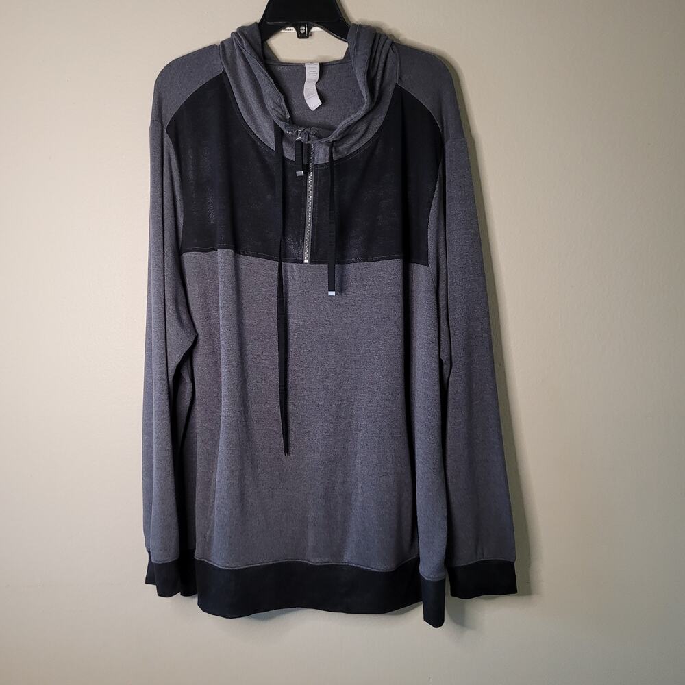 Marika Men's 3XL Gray & Black Quarter Zip Hoodie